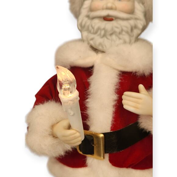 Vintage Musical & Light Up Candle Porcelain Christmas Santa Made Taiwan Decor - Picture 4 of 11